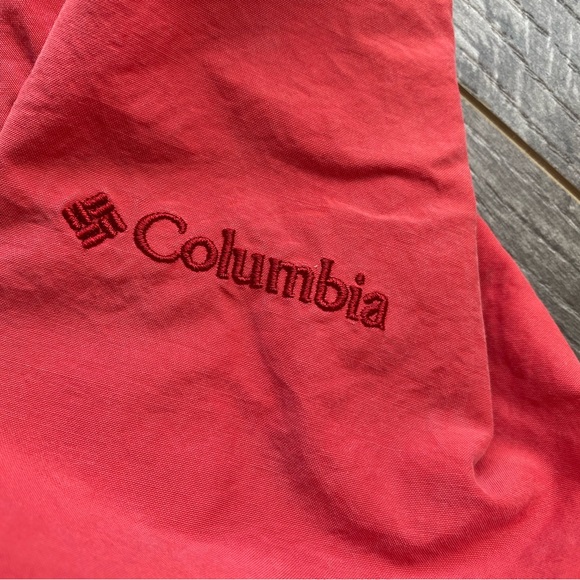 Columbia windbreaker pullover quarter zip hooded high collared red spring coat - Picture 4 of 10
